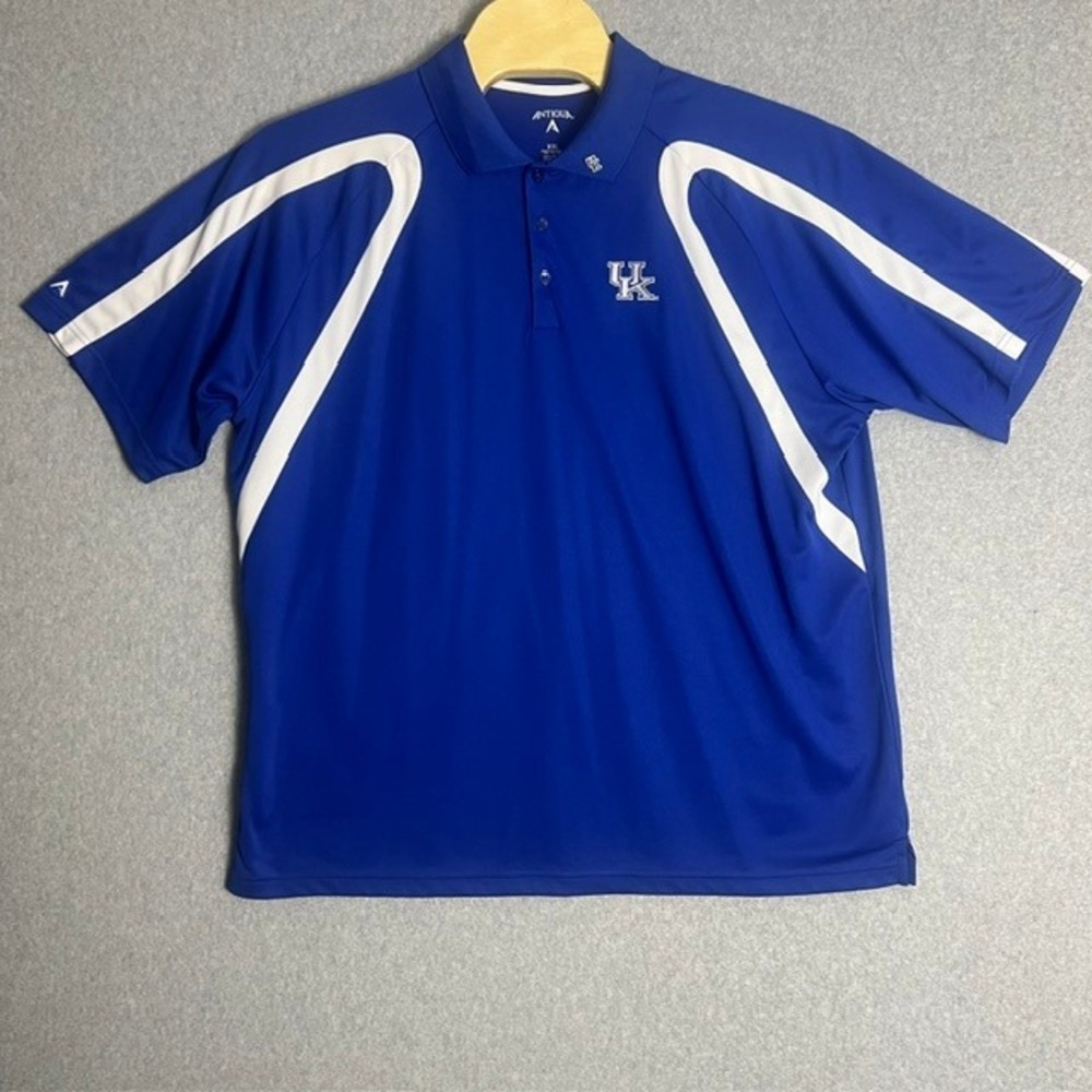 Antigua Kentucky Wildcats Mens Blue Polo Shirt Athletic Fit XXL‎